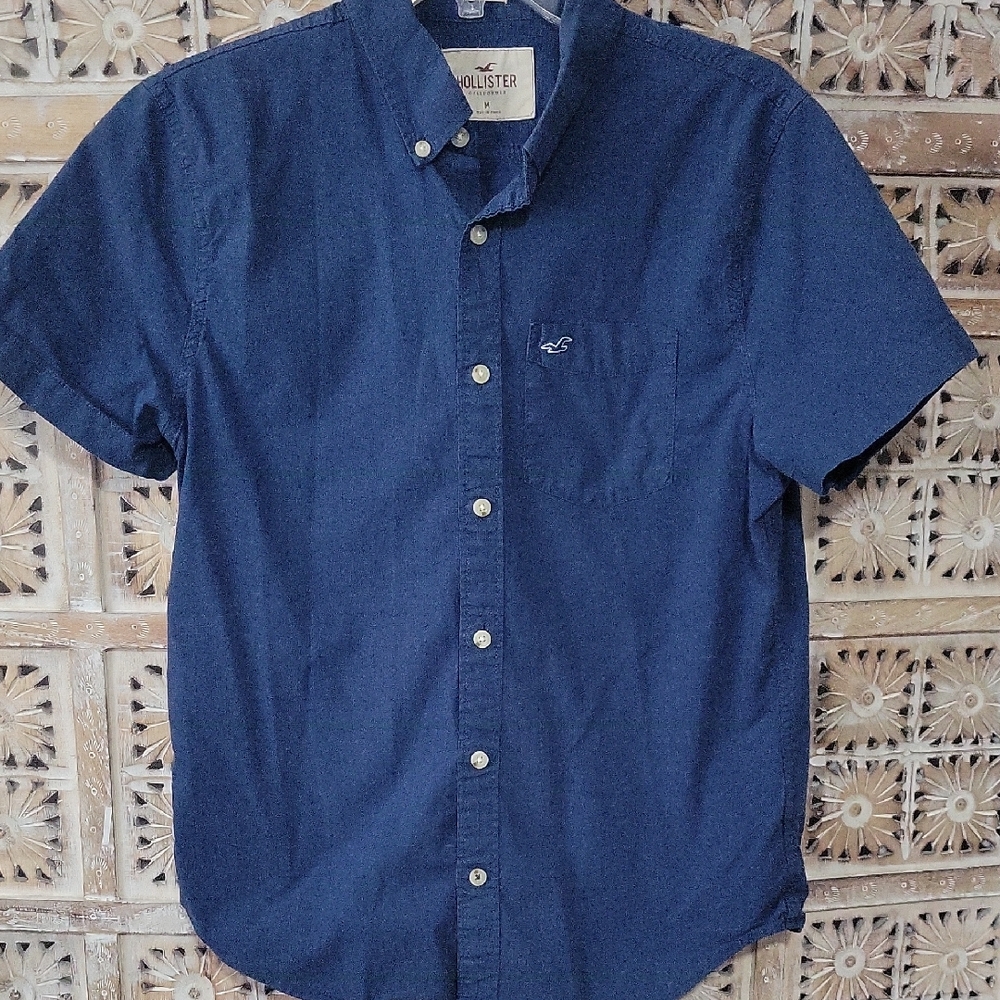 Hollister Stretch Men's Navy Casual Button Down Shirt M